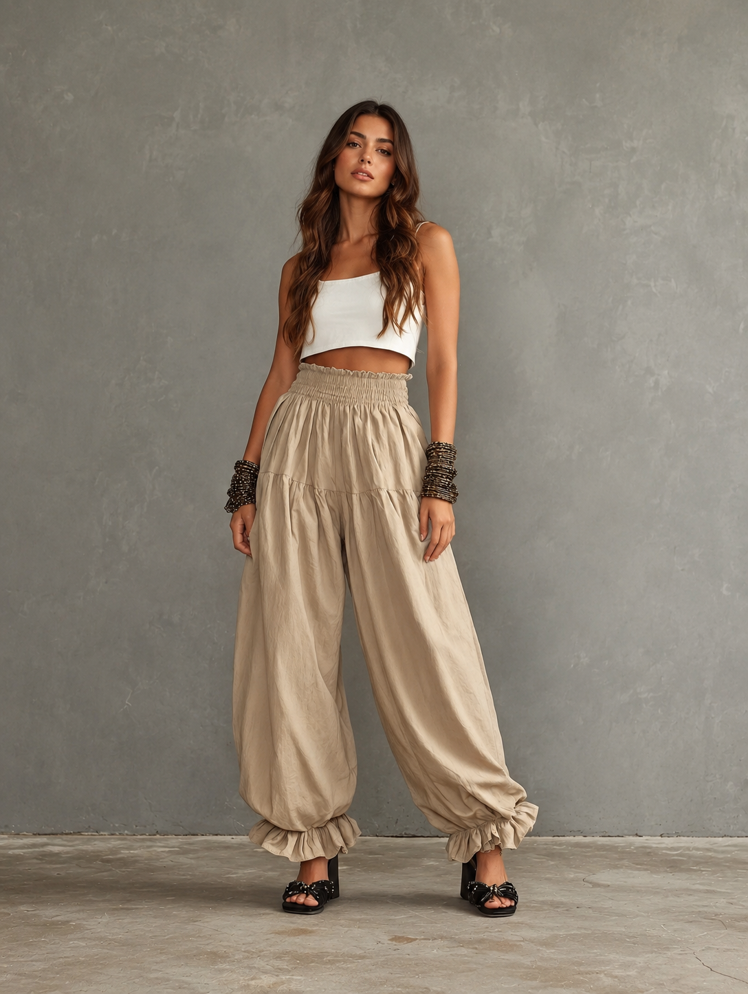 Hazel Linen Harem Pants – view 2