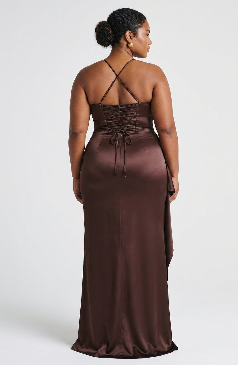 Skylar | Satin Sweetheart Maxi Dress