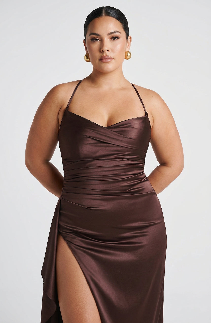 Skylar | Satin Sweetheart Maxi Dress