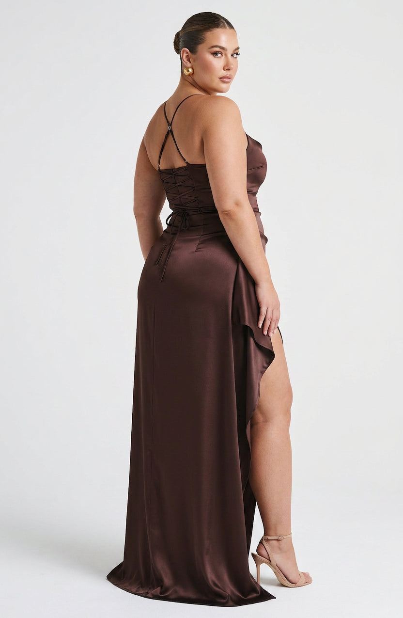 Skylar | Satin Sweetheart Maxi Dress