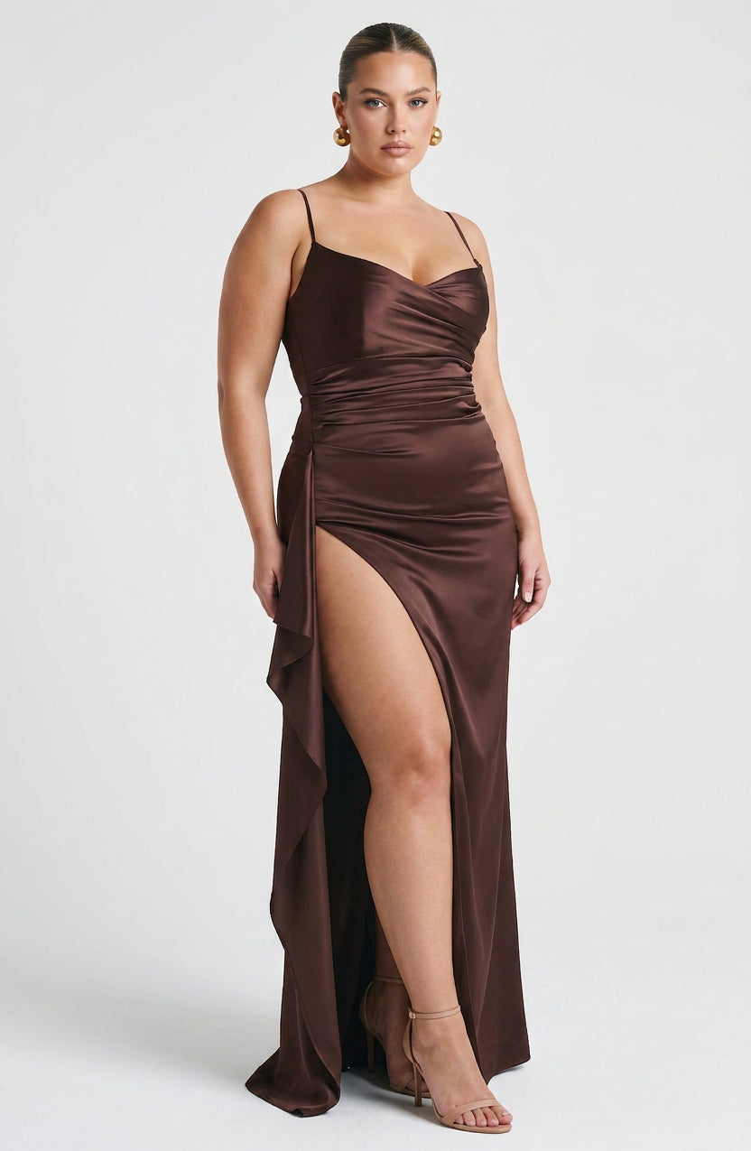 Skylar | Satin Sweetheart Maxi Dress