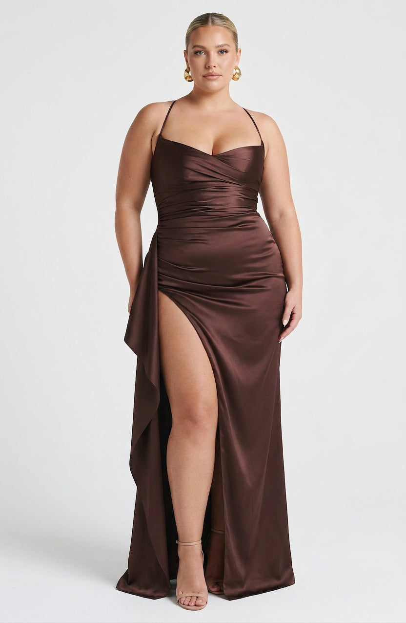 Skylar | Satin Sweetheart Maxi Dress