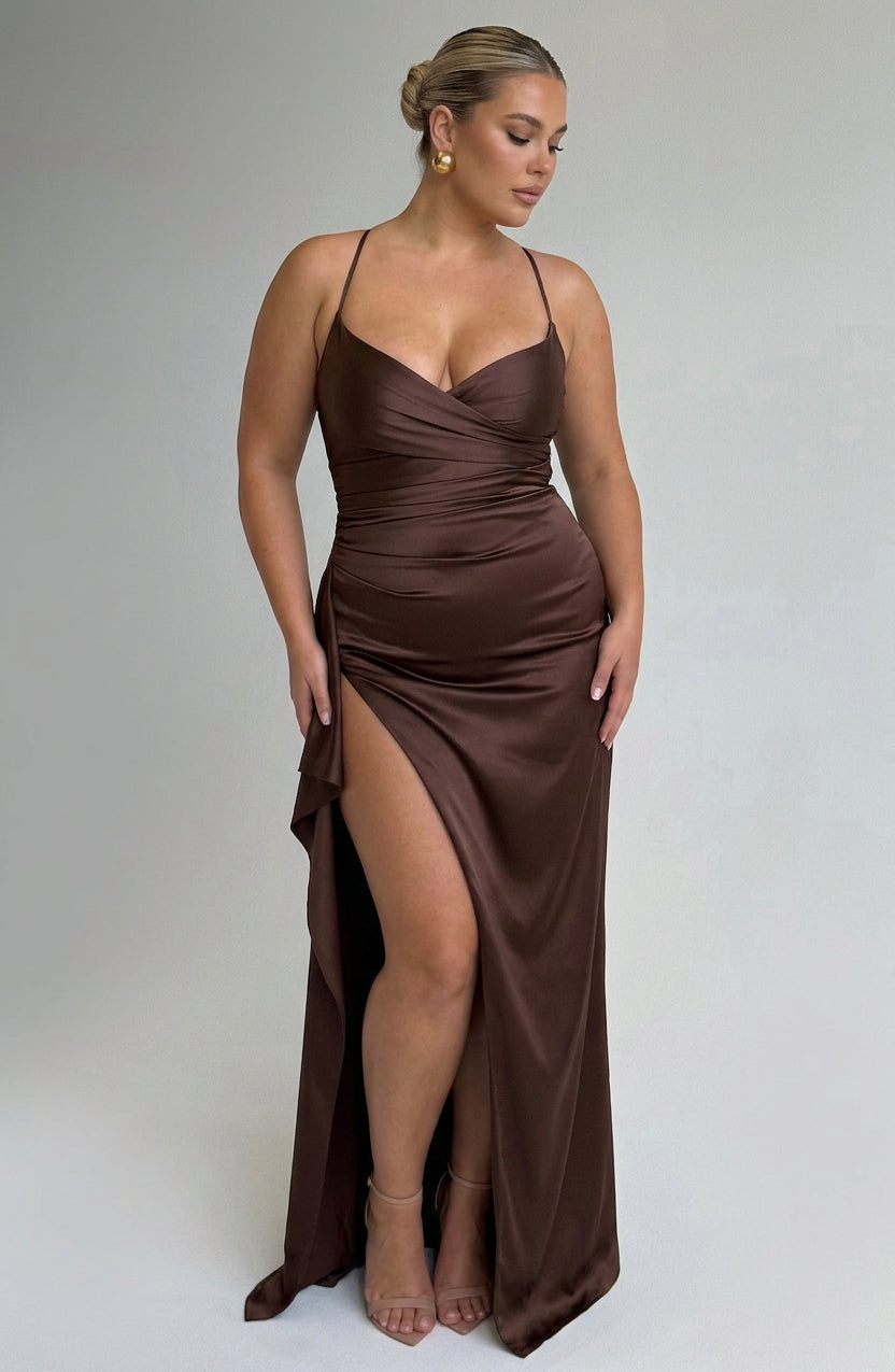 Skylar | Satin Sweetheart Maxi Dress