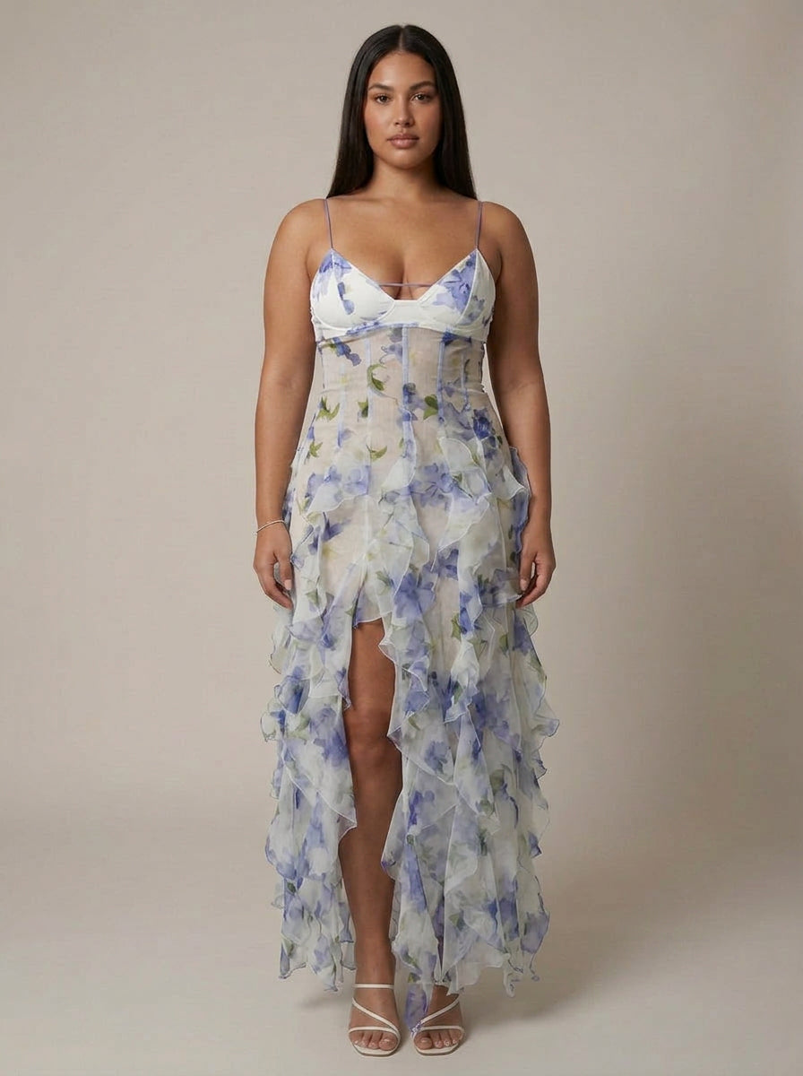 Aria | Floral Sweetheart Maxi Dress