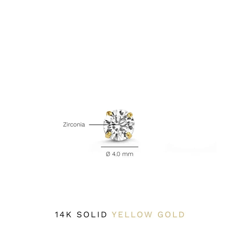 Pearl | Solitaire Stud Cubic Zirconia Earrings for Women