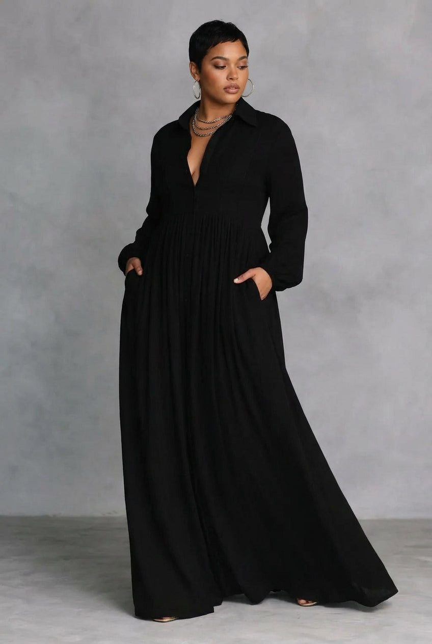 Courtney | Collared Maxi Dress