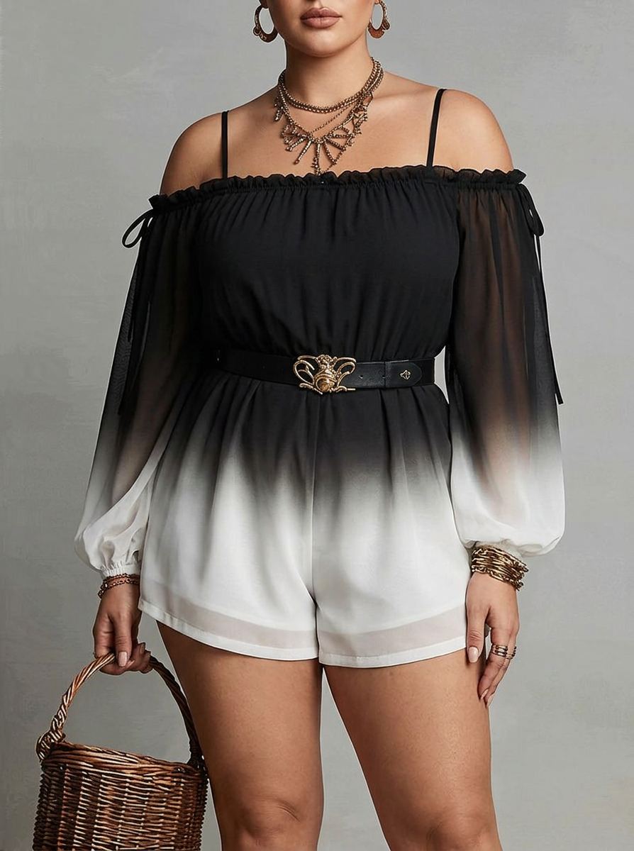 Sheila | Chiffon Tie-Dye Off-Shoulder Romper