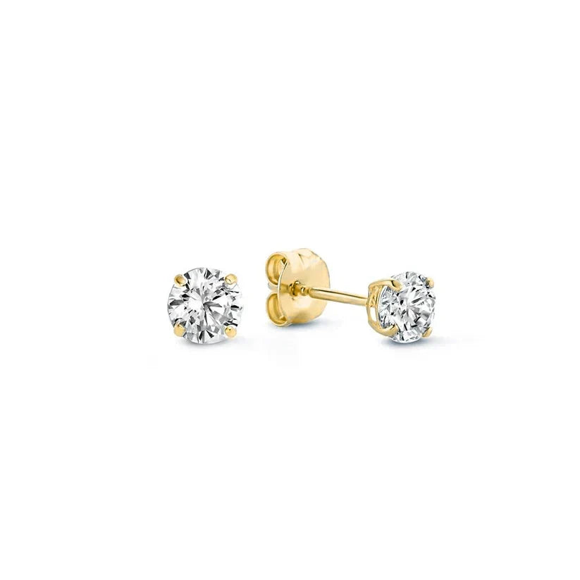 Pearl | Solitaire Stud Cubic Zirconia Earrings for Women