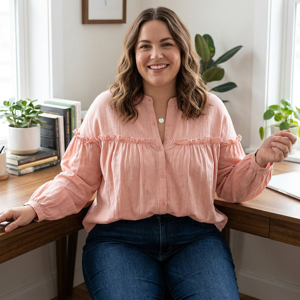Jacqueline Cotton V-Neck Shirt