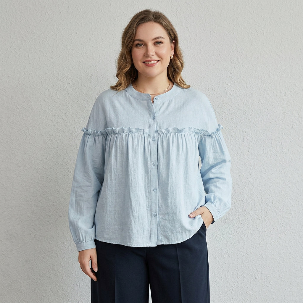 Jacqueline Cotton V-Neck Shirt – view 2