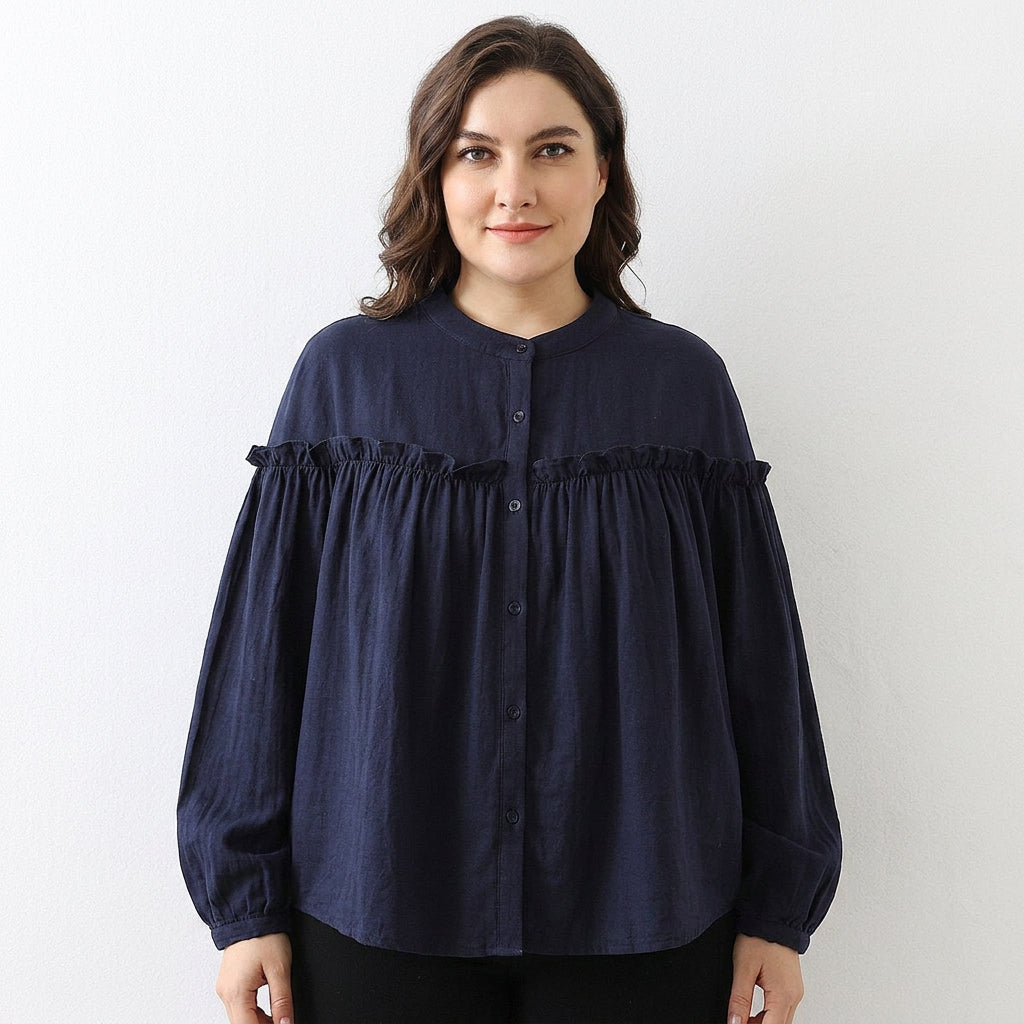 Jacqueline Cotton V-Neck Shirt – view 3