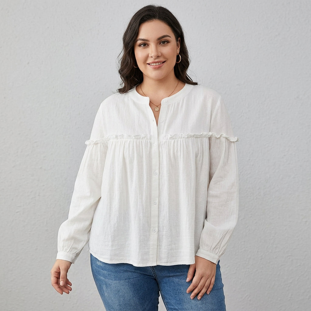 Jacqueline Cotton V-Neck Shirt – view 4