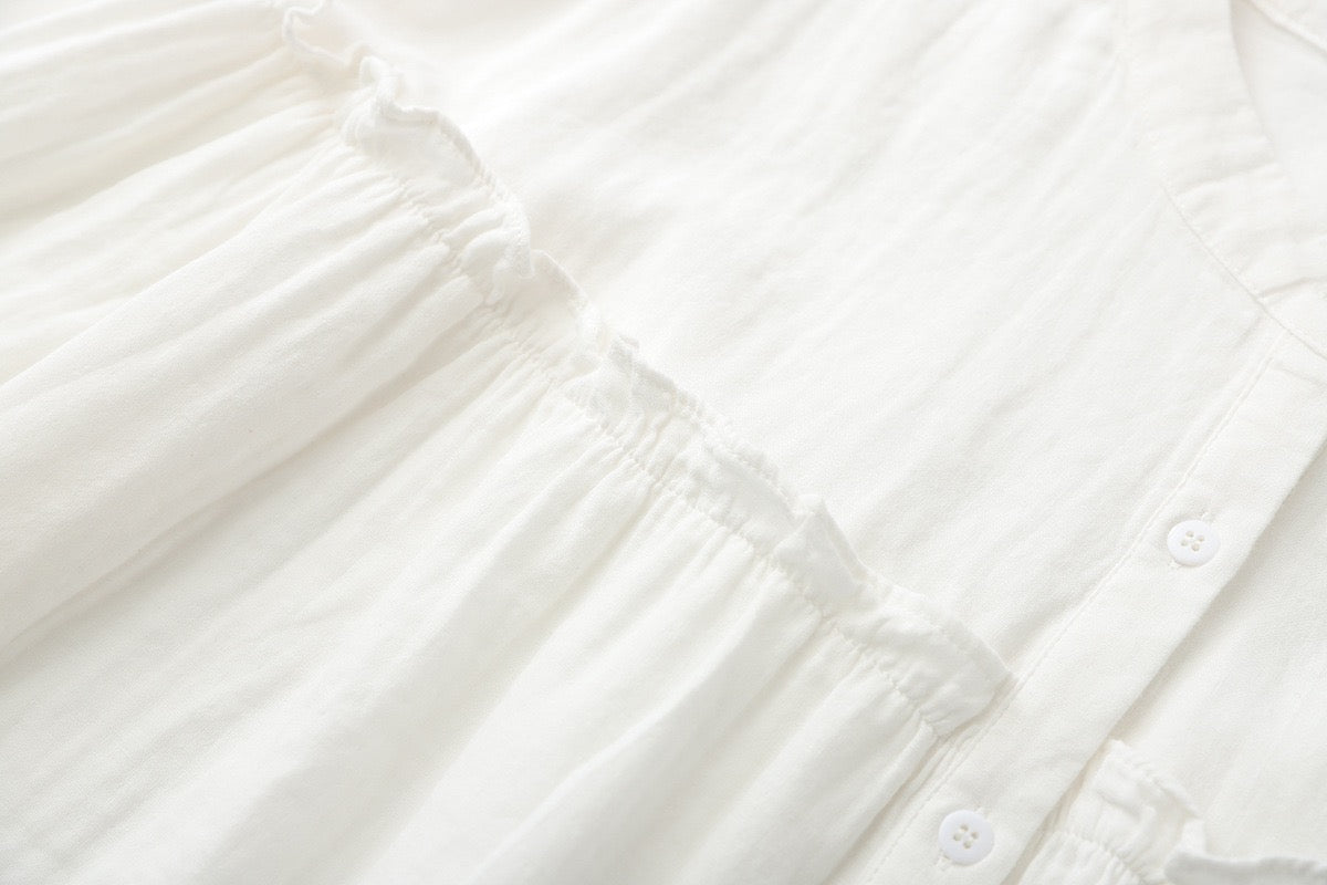 Jacqueline Cotton V-Neck Shirt – view 7