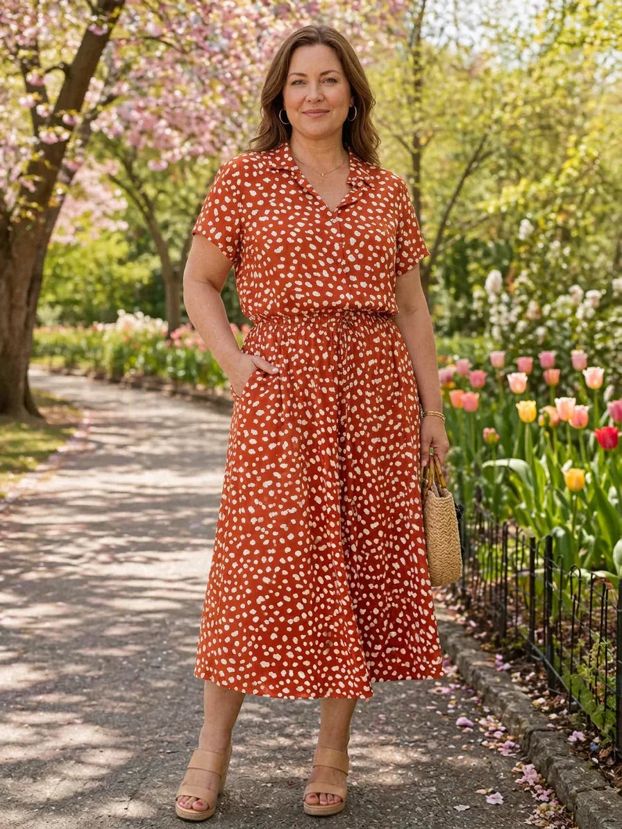 Jacqueline Floral Collared Midi Dress