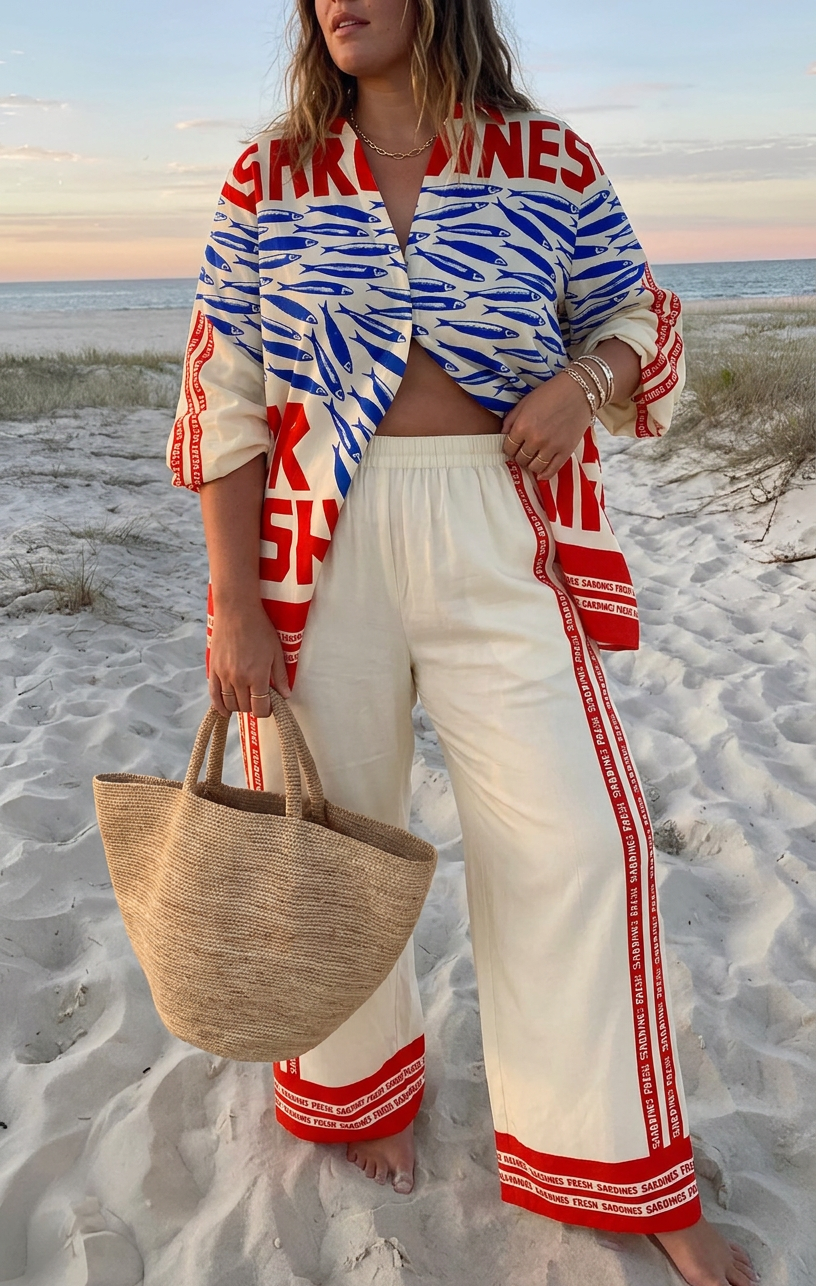 Jasmine Sardine Print Two-Piece Set