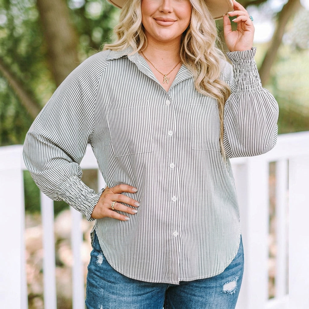 Jeanette Striped Collared T-Shirt – view 3