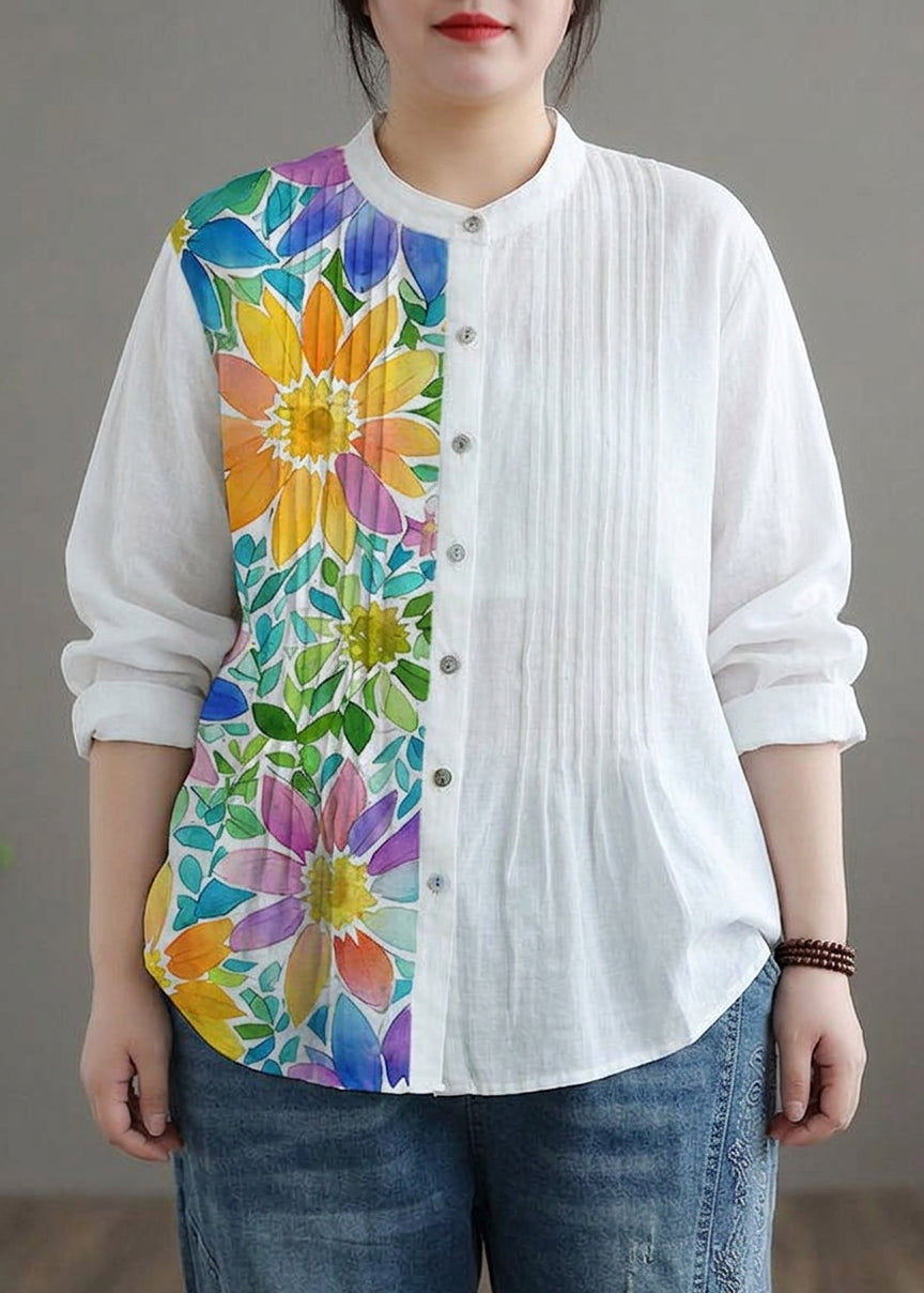 Jennifer Linen Mock Neck Blouse – view 12