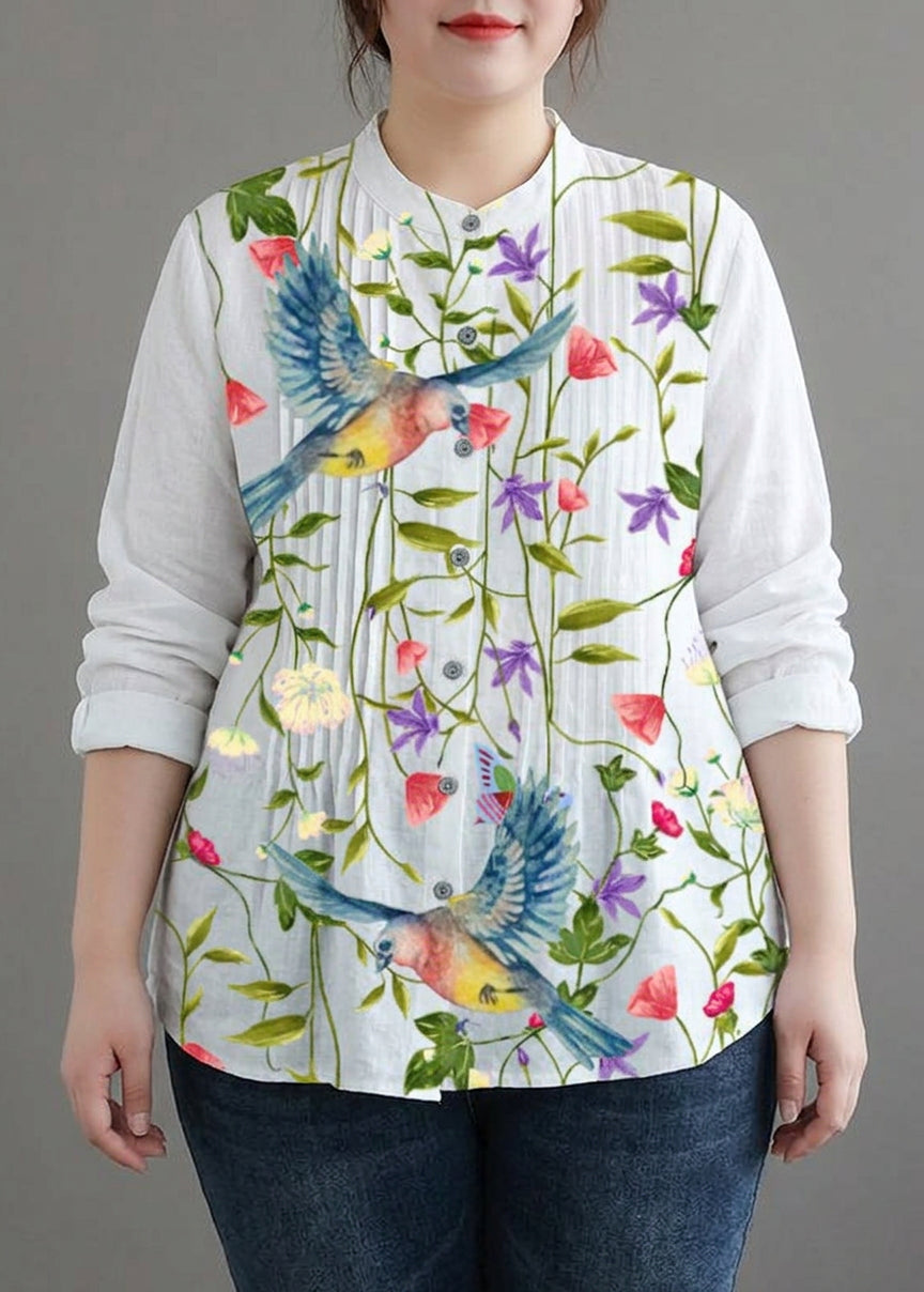 Jennifer Linen Mock Neck Blouse – view 13