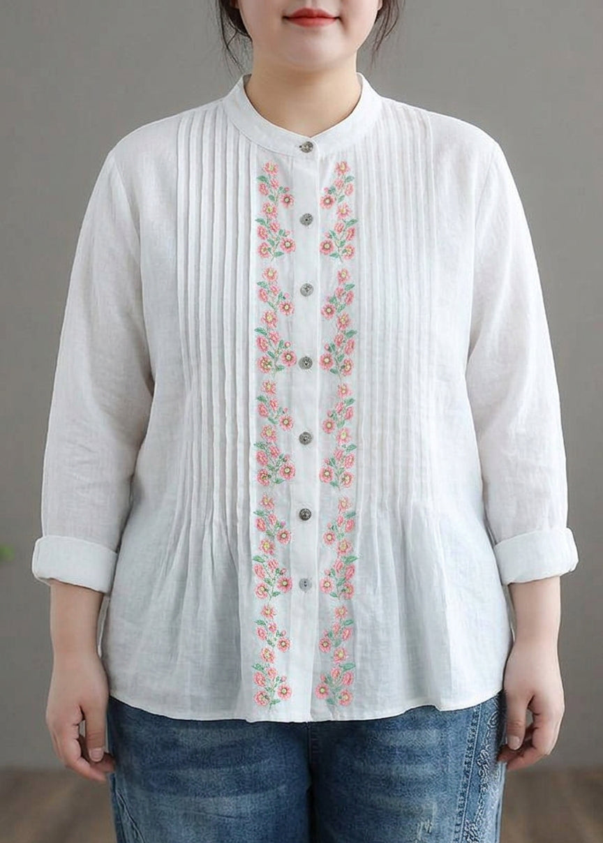 Jennifer Linen Mock Neck Blouse – view 14