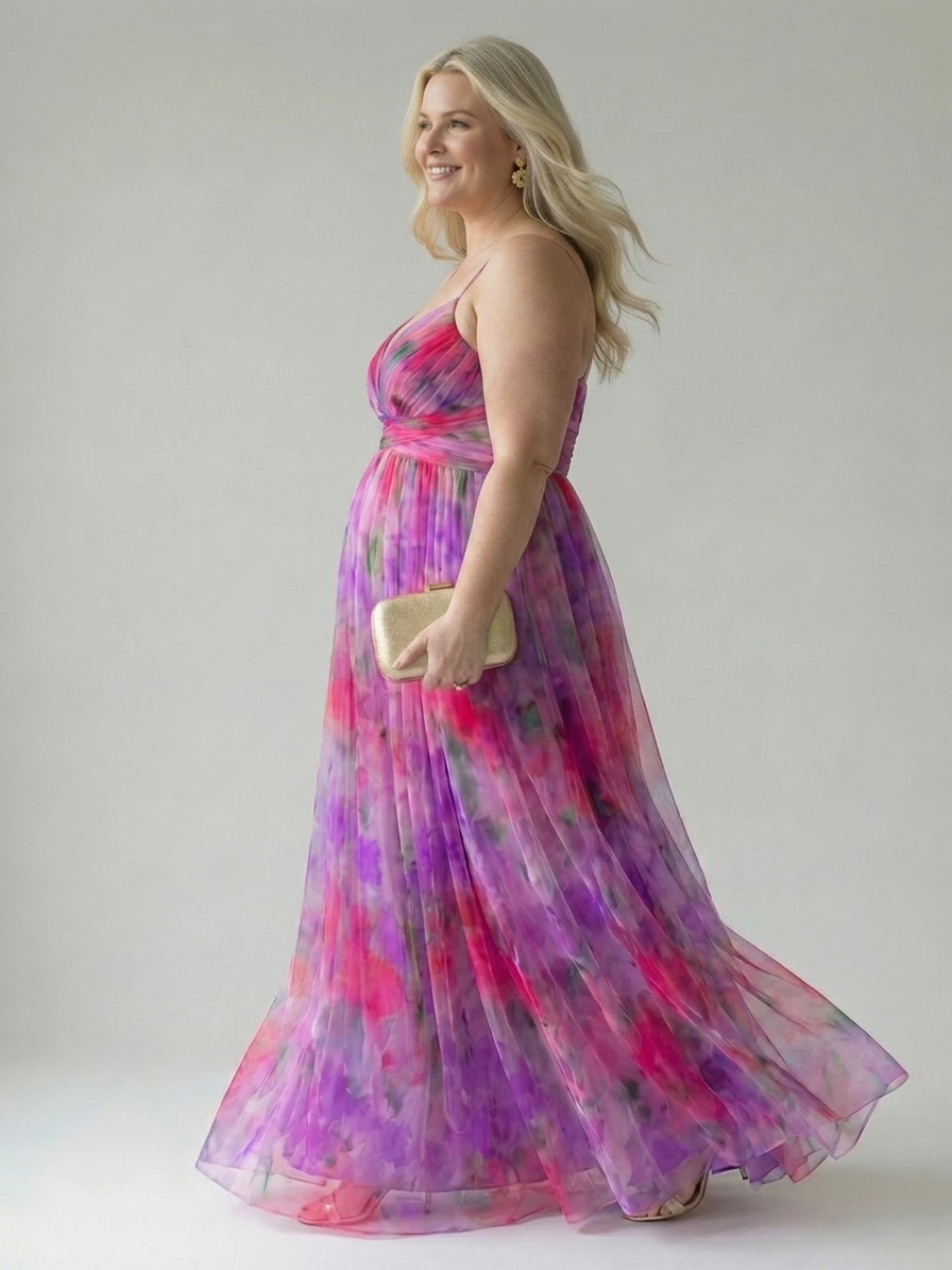 Joanna Chiffon Floral V-Neck Maxi Dress – view 15