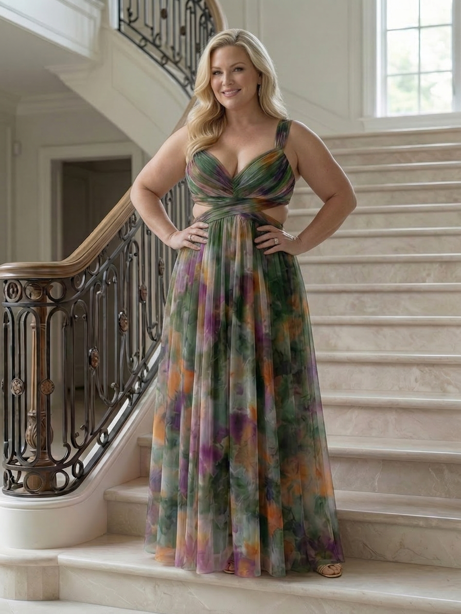 Joanna Chiffon Floral V-Neck Maxi Dress – view 26