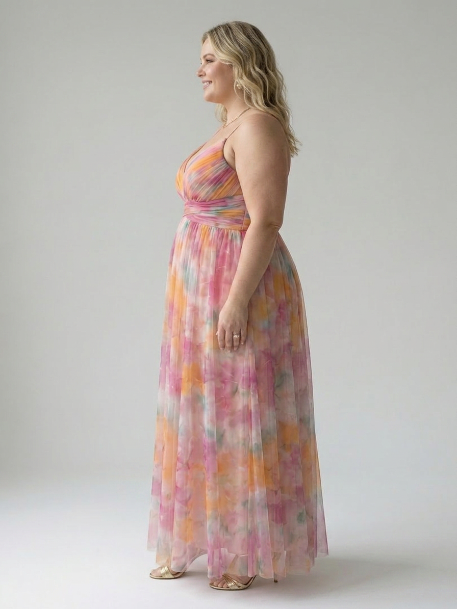 Joanna Chiffon Floral V-Neck Maxi Dress – view 8