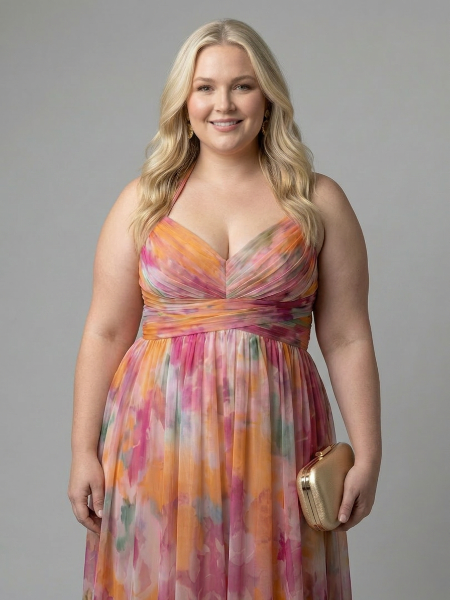 Joanna Chiffon Floral V-Neck Maxi Dress – view 9