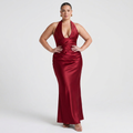Jocelyn Satin Halter Maxi Dress – view 4