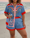 Josephine Collared Two-Piece Shorts Set