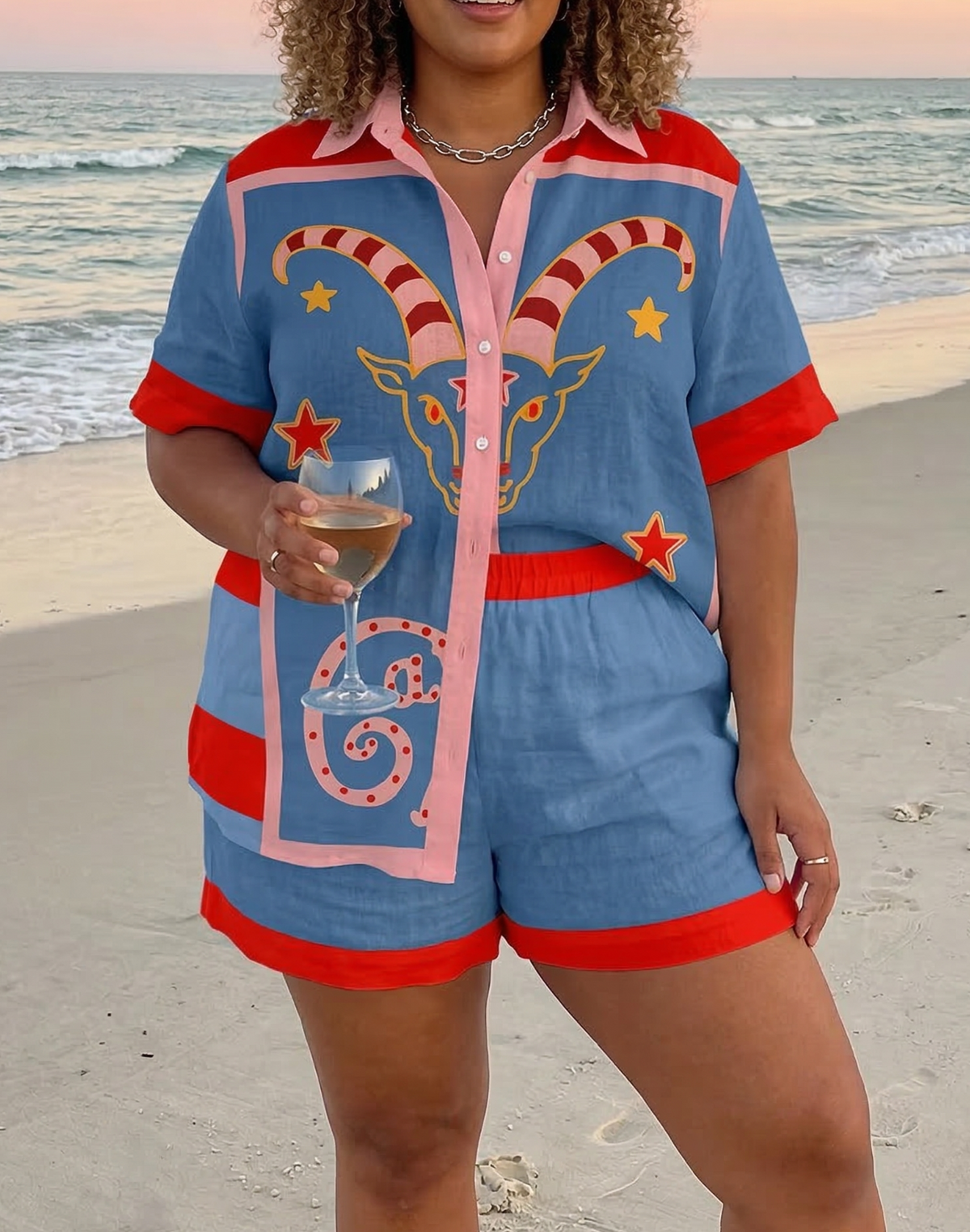 Josephine Collared Two-Piece Shorts Set