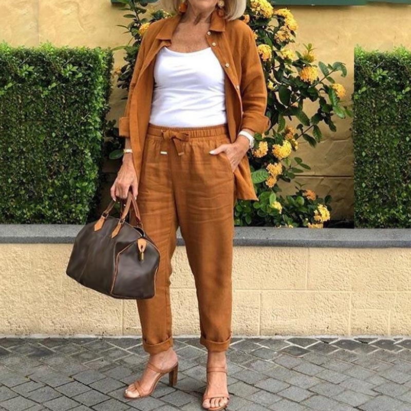 Joy Linen Sleeveless Two-Piece Set