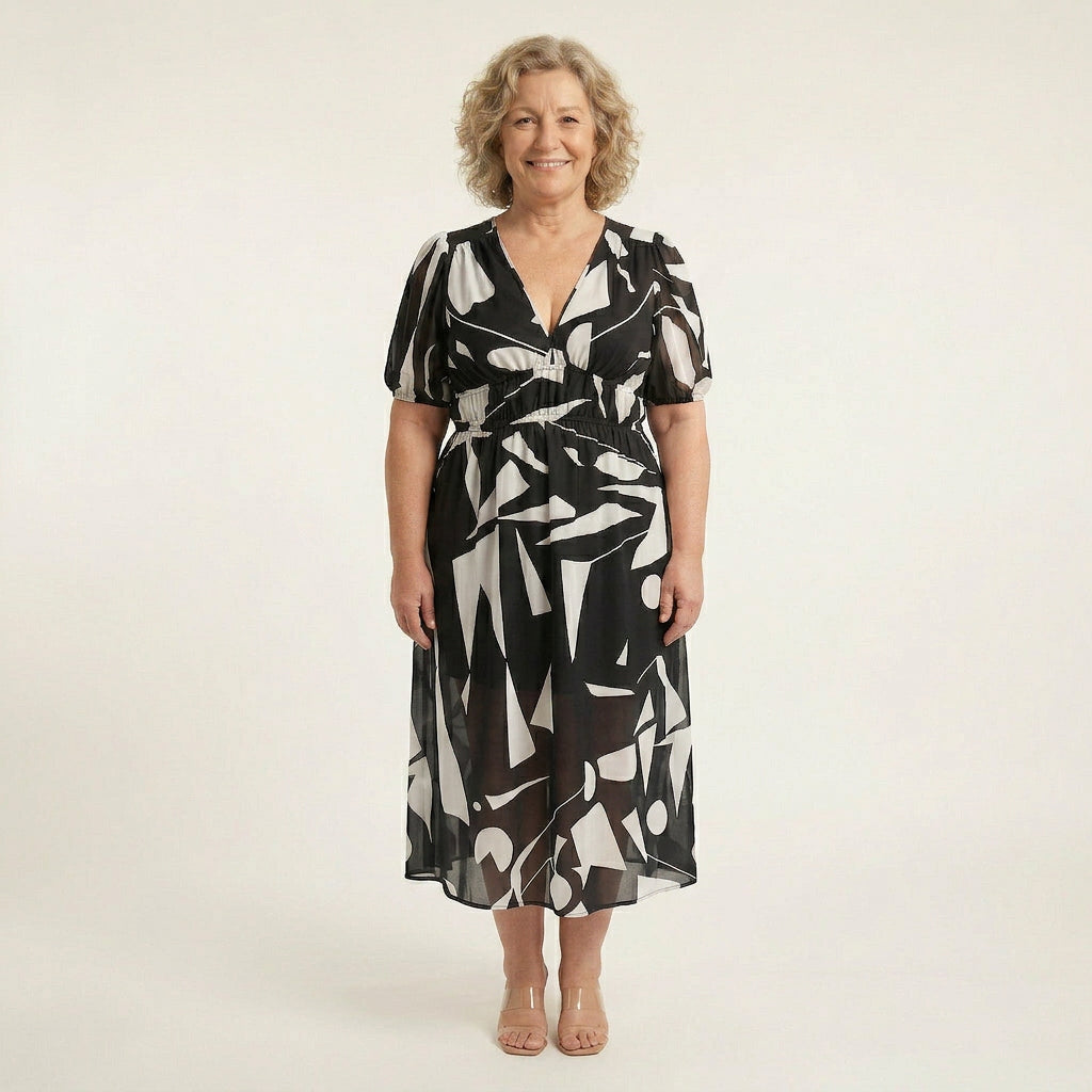 Judith Chiffon Floral V-Neck Midi Dress – view 2