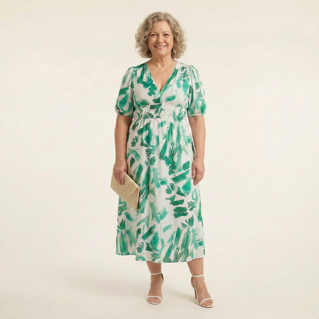 Judith Chiffon Floral V-Neck Midi Dress – view 4
