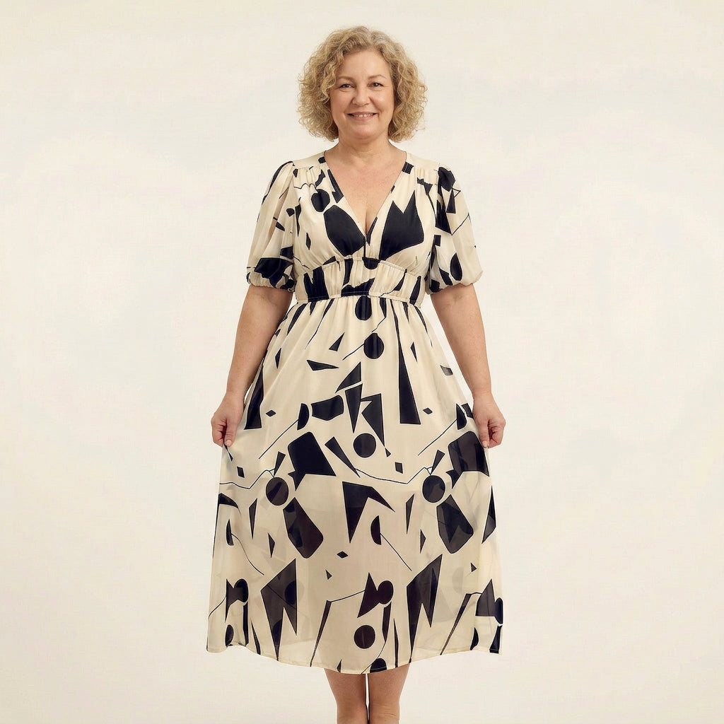Judith Chiffon Floral V-Neck Midi Dress – view 5
