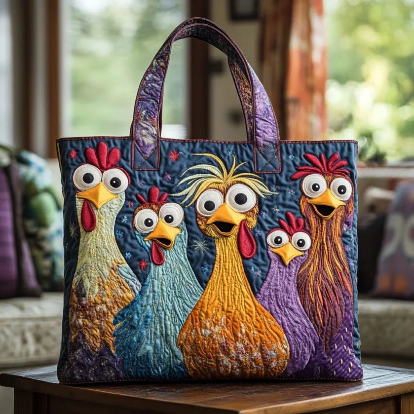 Juliana Hen Flock Quilted Tote Bag