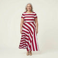 Juliet Striped Off-Shoulder Maxi Dress