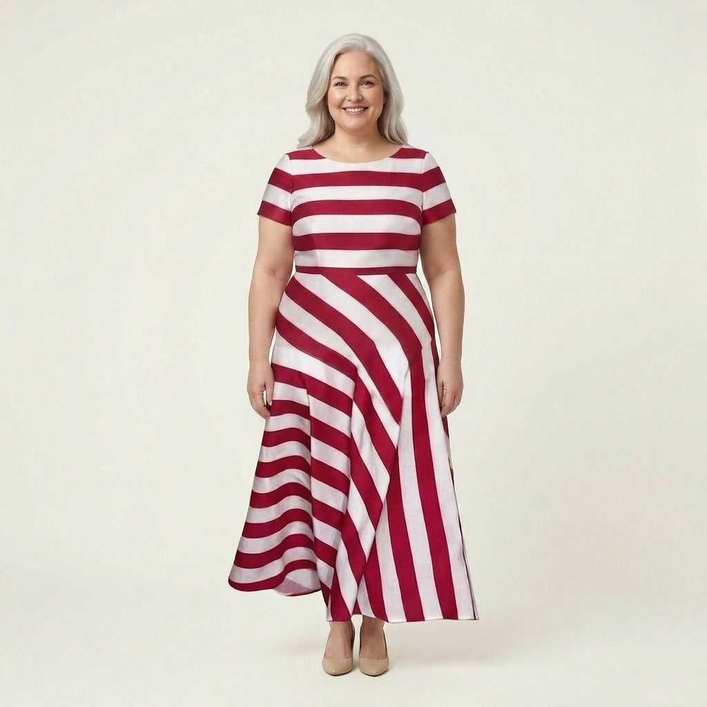 Juliet Striped Off-Shoulder Maxi Dress