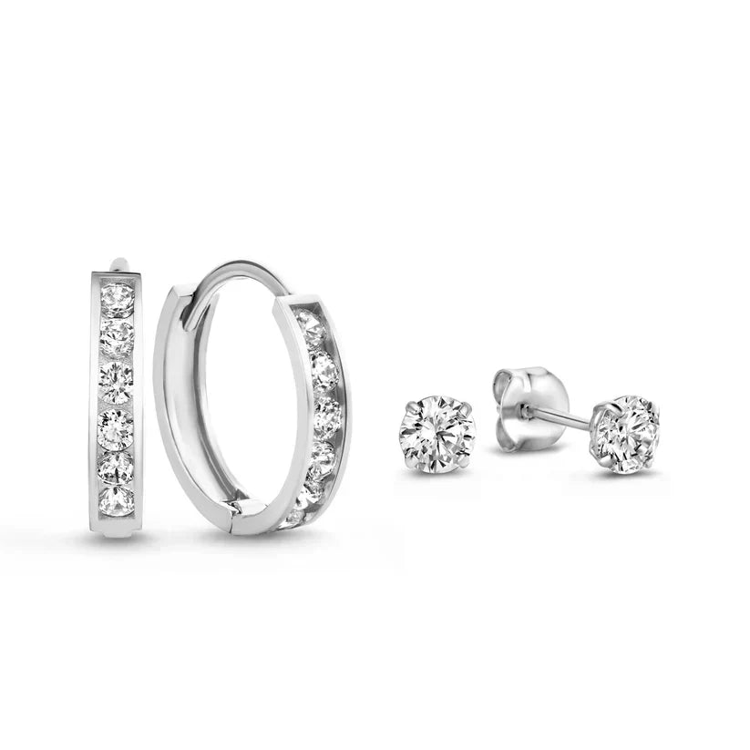 Kara Huggie Hoop Cubic Zirconia Earring Set for Women – view 2
