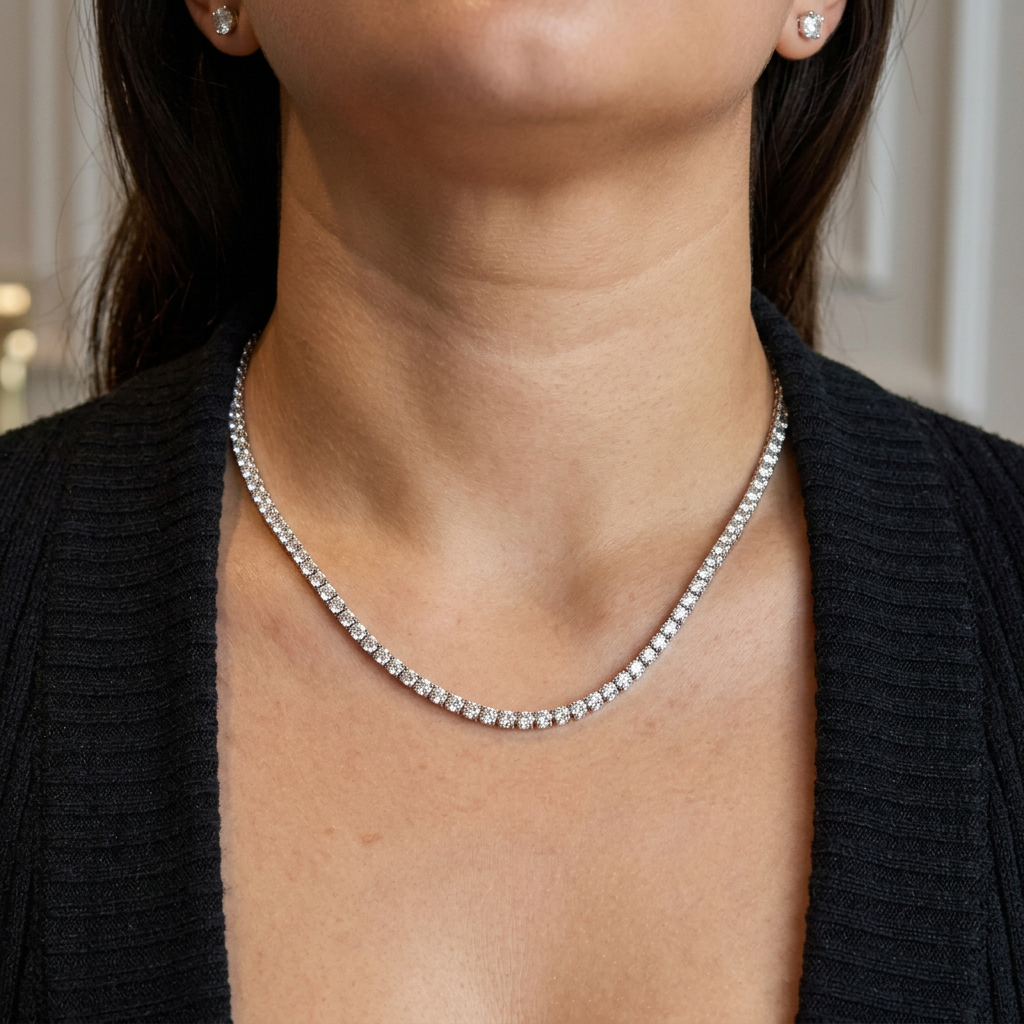 Karen Tennis Cubic Zirconia Necklace Set for Women – view 9