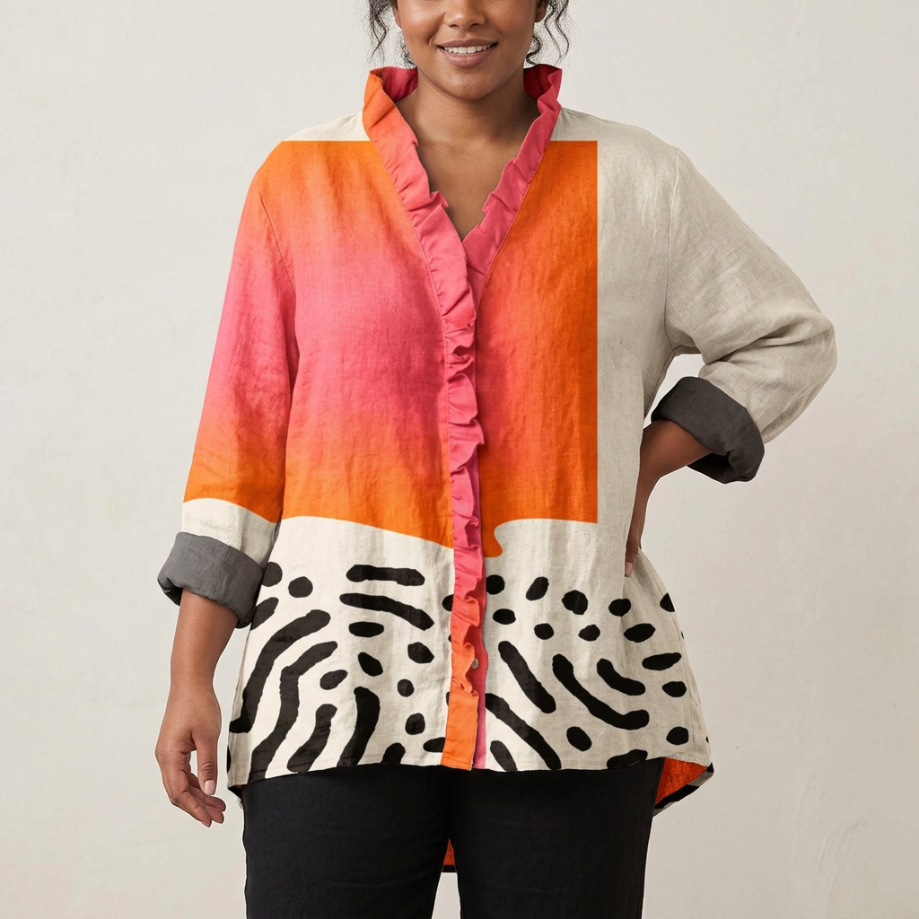 Karina Tie-Dye Collared Blouse