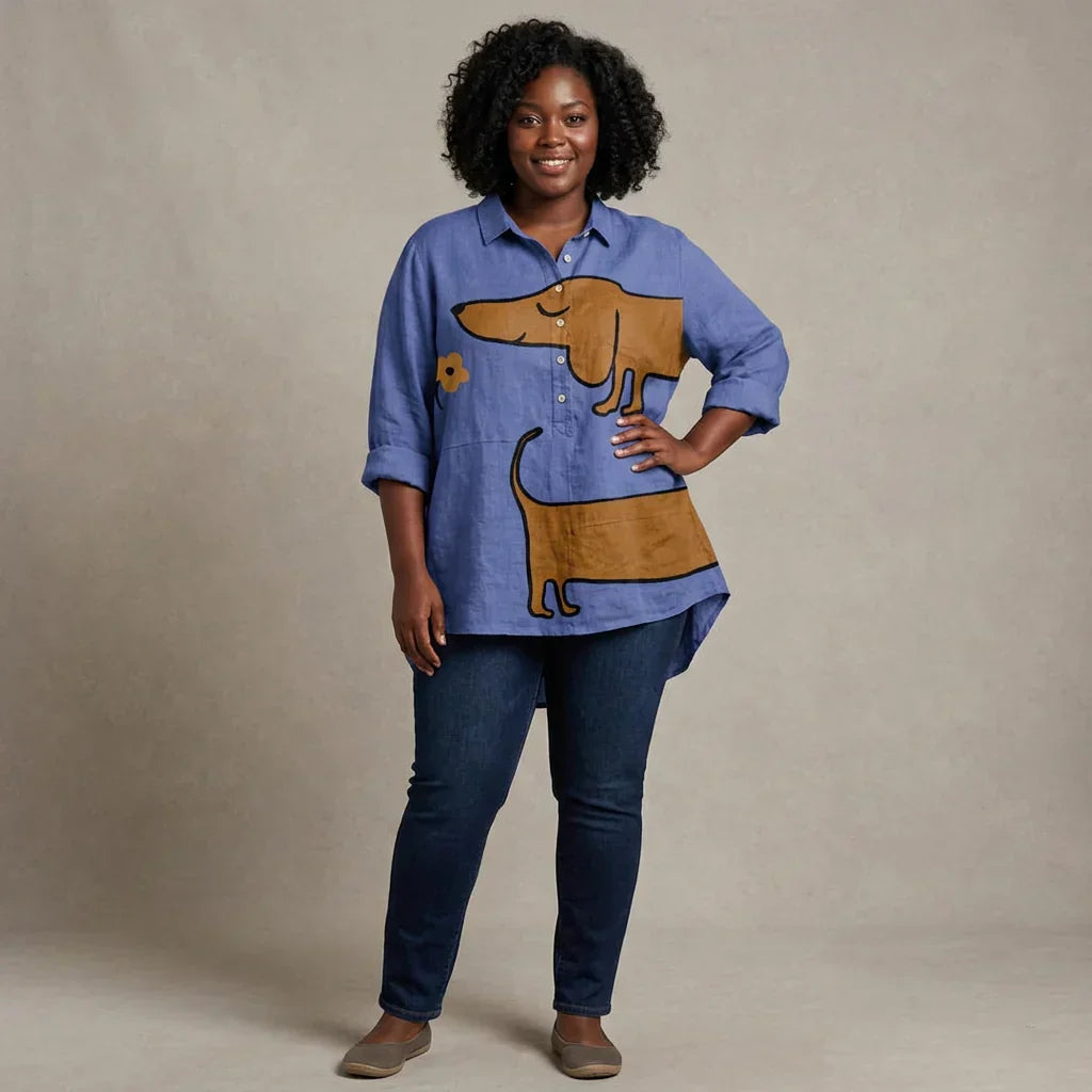 Karina Tie-Dye Collared Blouse – view 6