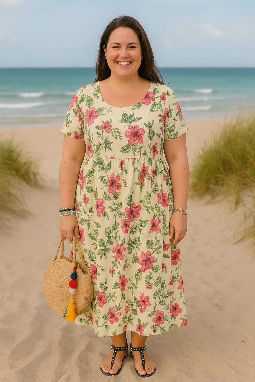 Kimberly Floral Round Neck Maxi Dress – view 4