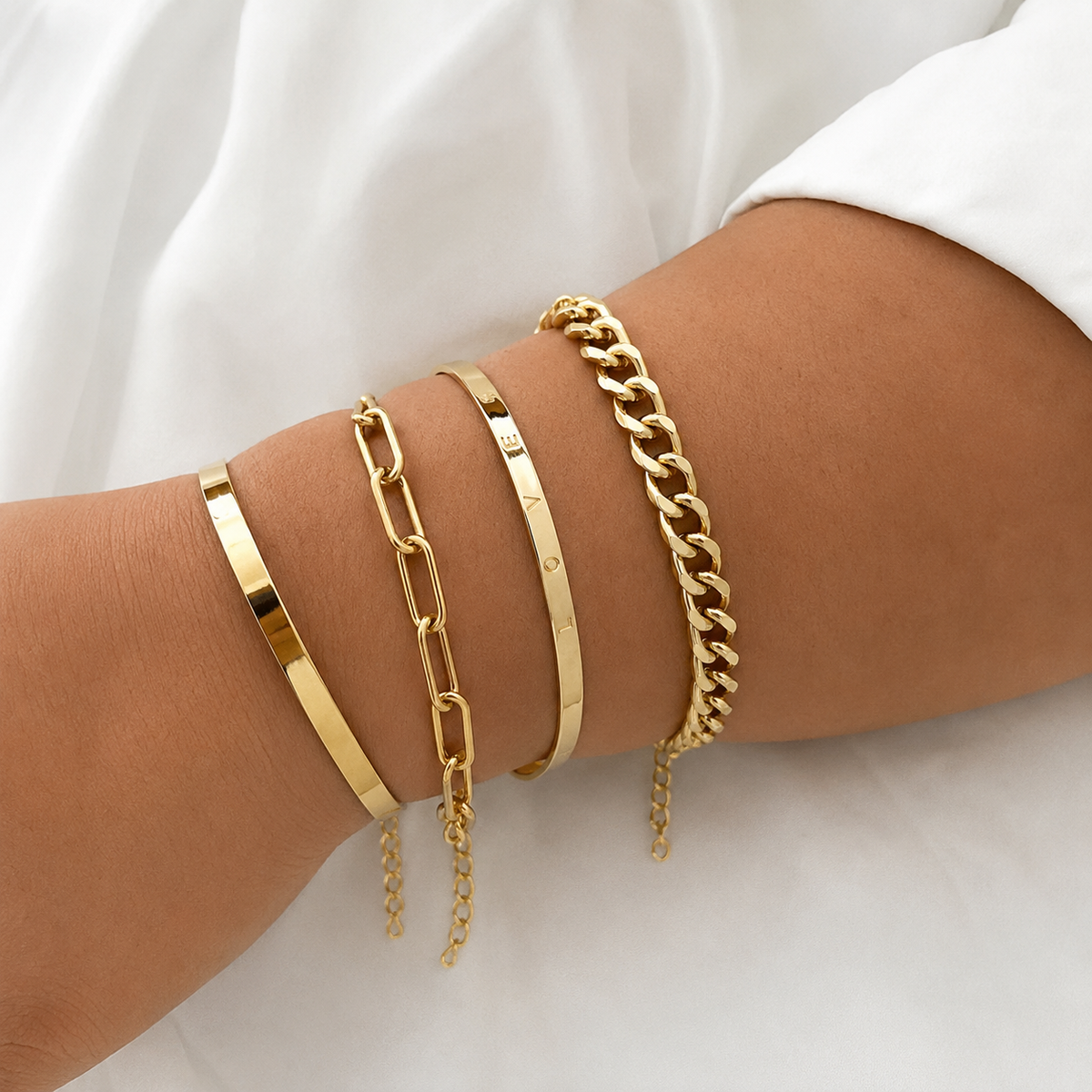 Kinsley Chain Bracelet Set for Women