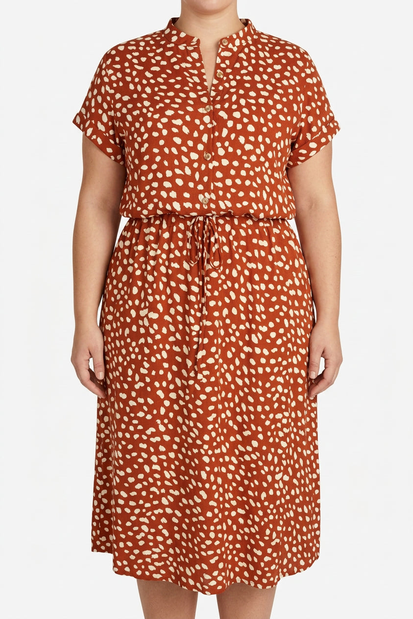 Kristen Polka Dot Collared Knee-Length Dress – view 5