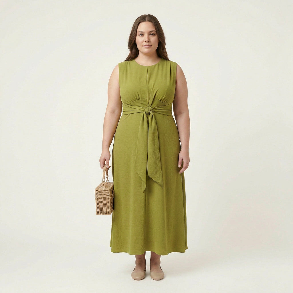 Laila Round Neck Midi Dress – view 2