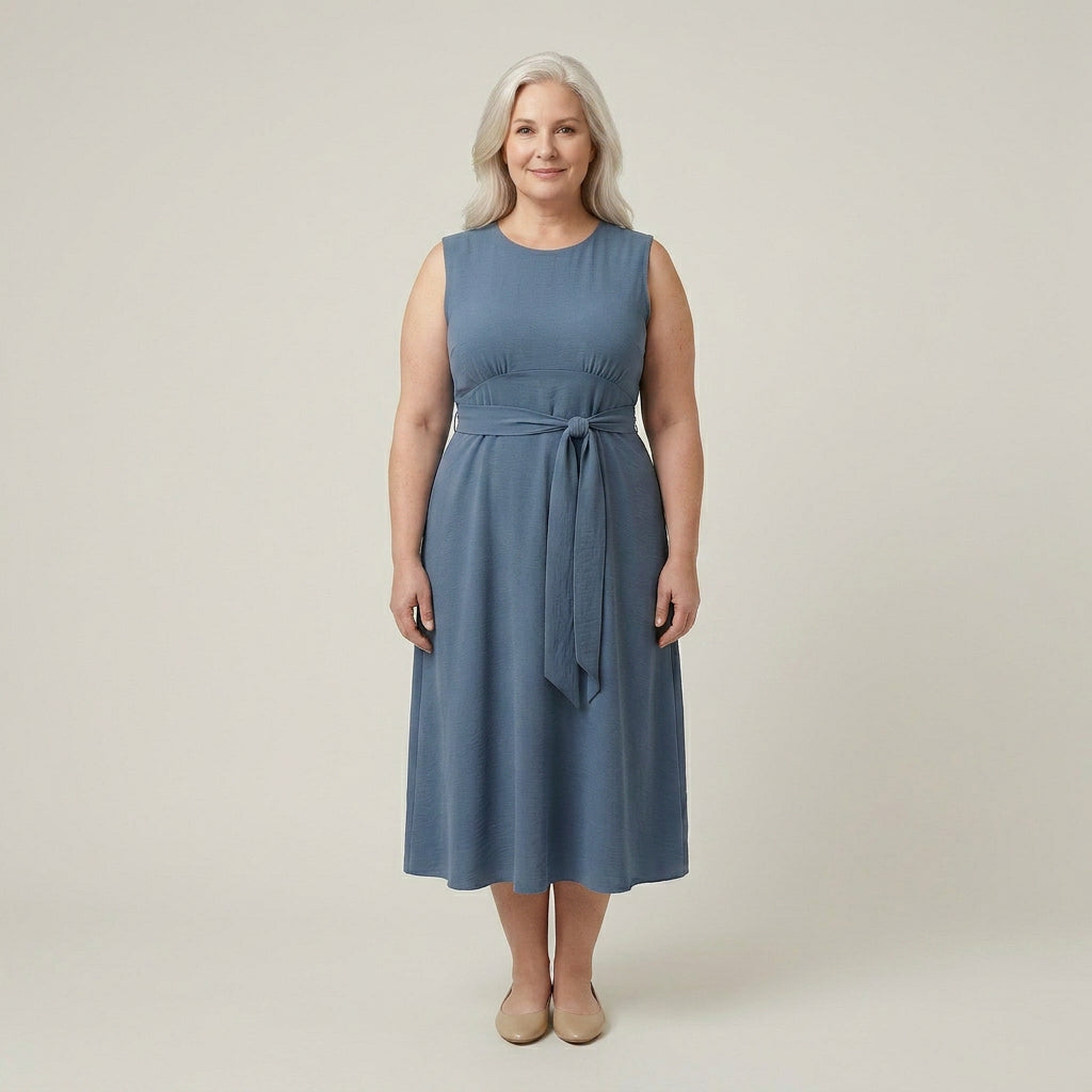 Laila Round Neck Midi Dress – view 3