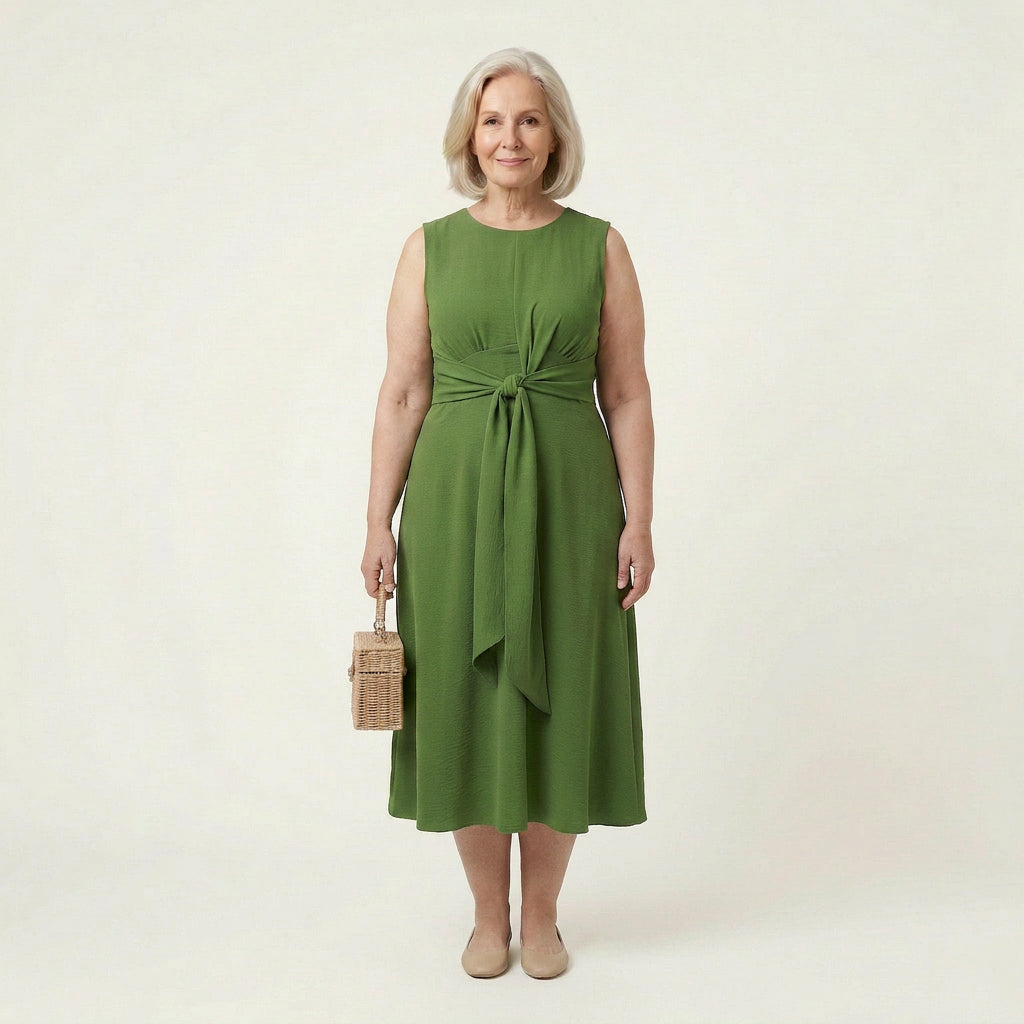 Laila Round Neck Midi Dress – view 4