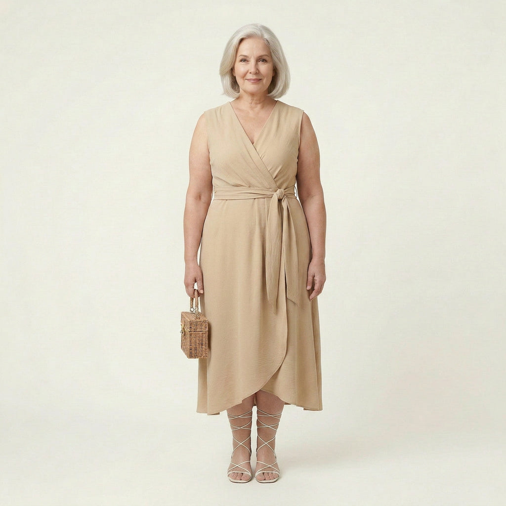 Laila Round Neck Midi Dress – view 6