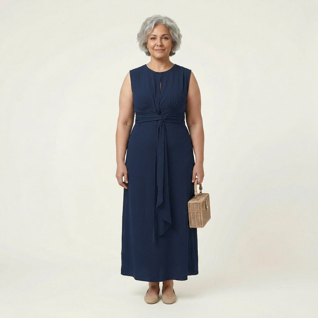 Laila Round Neck Midi Dress – view 8