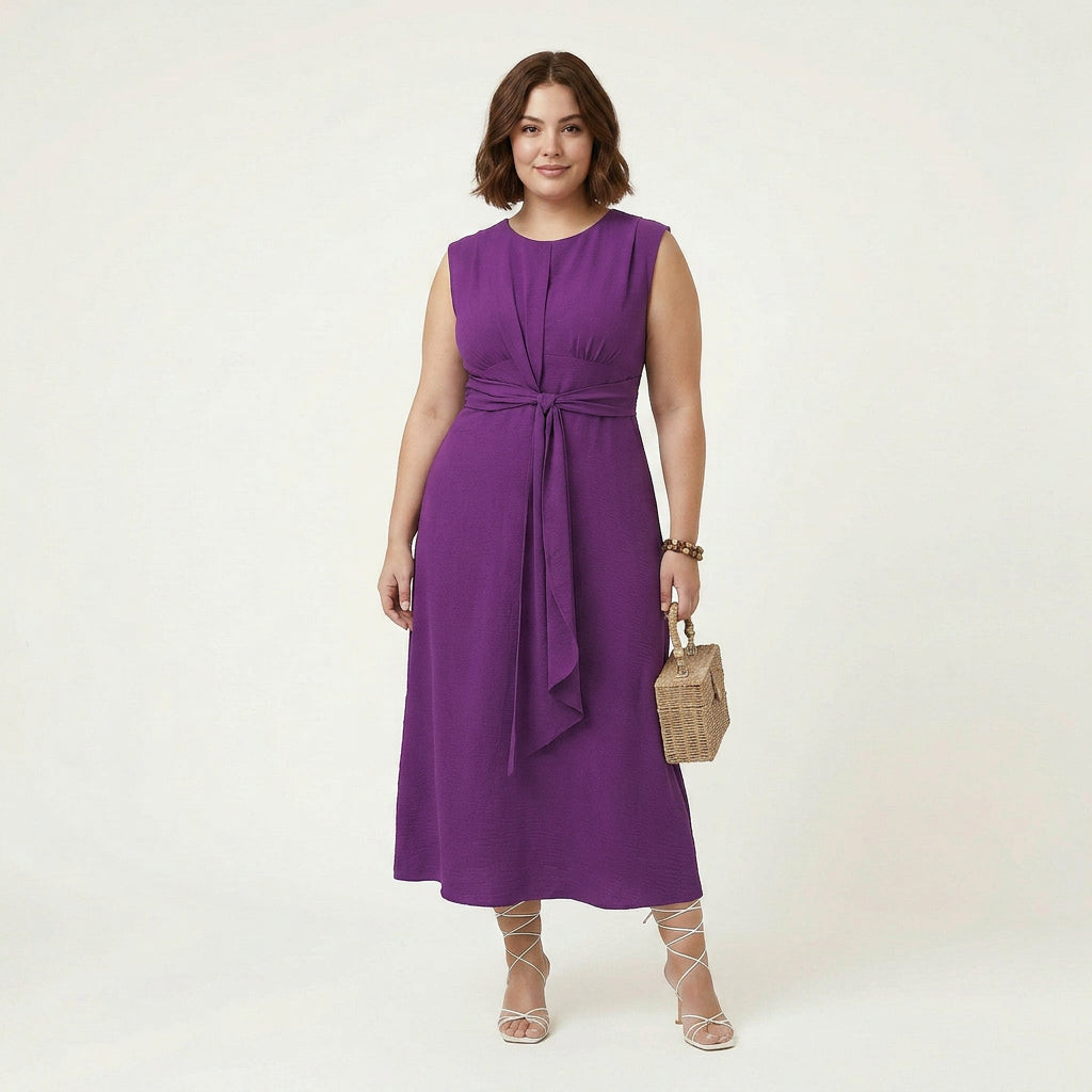 Laila Round Neck Midi Dress – view 9
